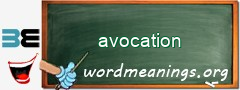 WordMeaning blackboard for avocation